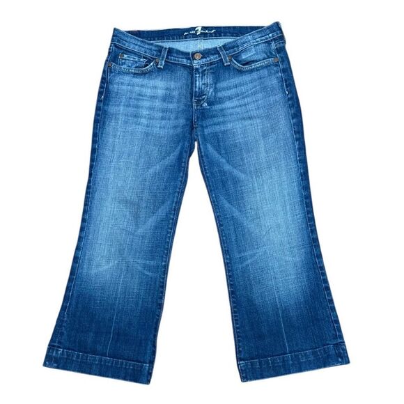7 For All ManKind Dojo Capri Crop Jeans 29 7FAMk wide leg style - Picture 2 of 6